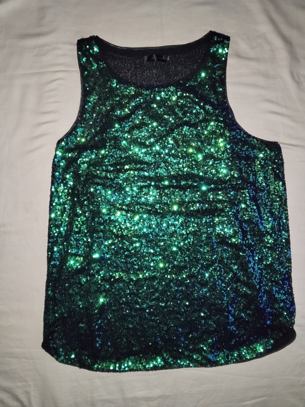 Source Unknown Emerald Sequin Tank Camisole